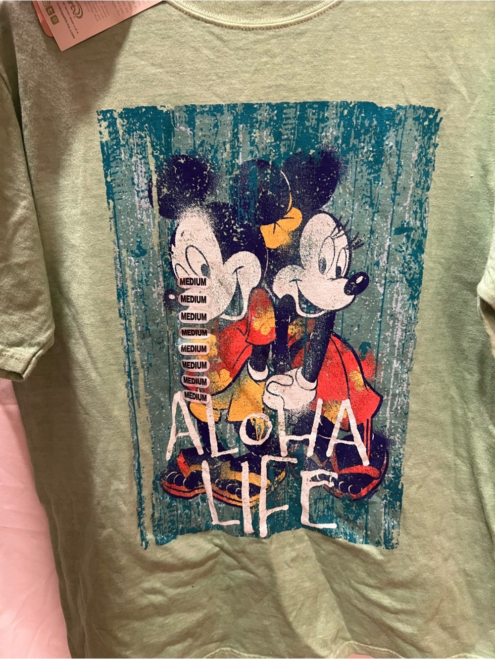 Disney Green Aloha Life Mickey & Minnie Graphic Tee - Picture 2 of 9